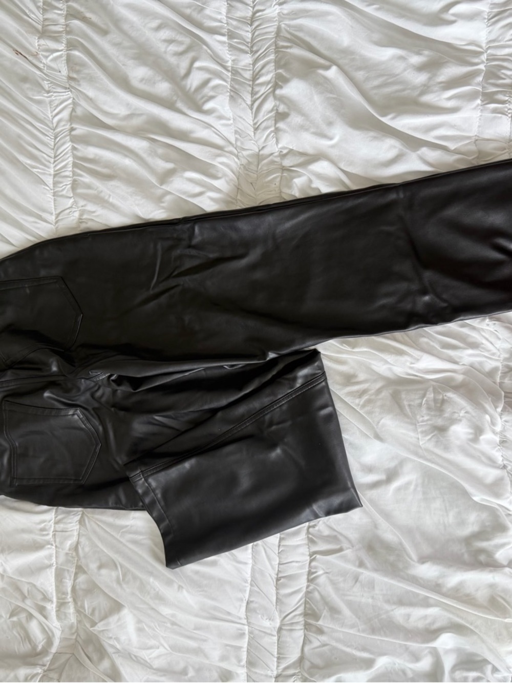 Abercrombie & Fitch Black Straight-Leg ultra High rise Faux Leather Jeans - Picture 7 of 10